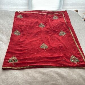 Gorgeous Red Embroidered Saree